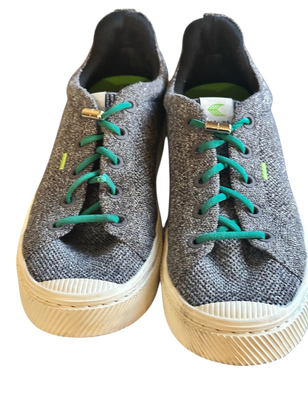 Cariuma Unisex Knit Sneakers Gray Green Men’s 8.5 Women’s 10  Sustainable